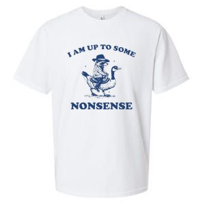 I Am Up To Some Nonsense Funny Goose Raccoon Sarcasm Sueded Cloud Jersey T-Shirt