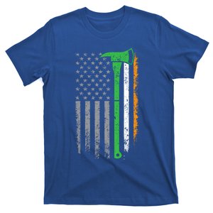 Irish American Us Flag Firefighter Axe Fire St Patricks Day Gift T-Shirt