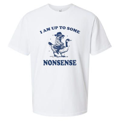 I Am Up To Some Nonsense Funny Goose Raccoon Sarcasm Saying Sueded Cloud Jersey T-Shirt