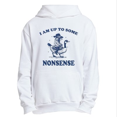 I Am Up To Some Nonsense Funny Goose Raccoon Sarcasm Saying Urban Pullover Hoodie