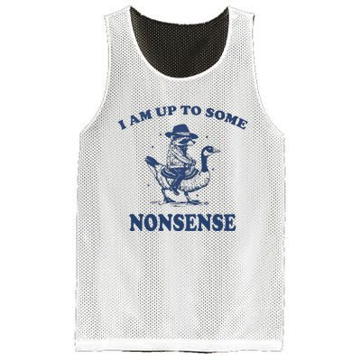 I Am Up To Some Nonsense Funny Goose Raccoon Sarcasm Saying Mesh Reversible Basketball Jersey Tank