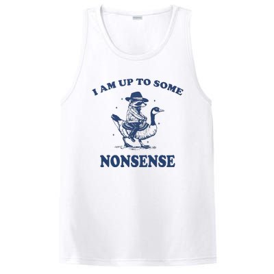 I Am Up To Some Nonsense Funny Goose Raccoon Sarcasm Saying PosiCharge Competitor Tank