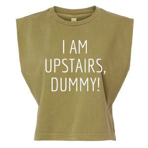 I Am Upstairs Dummy! Funny Christmas Sayings Garment-Dyed Women's Muscle Tee