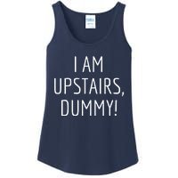 I Am Upstairs Dummy! Funny Christmas Sayings Ladies Essential Tank