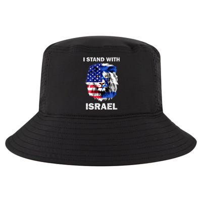 Israel And Usa Flag Lion | I Stand With Israel Cool Comfort Performance Bucket Hat