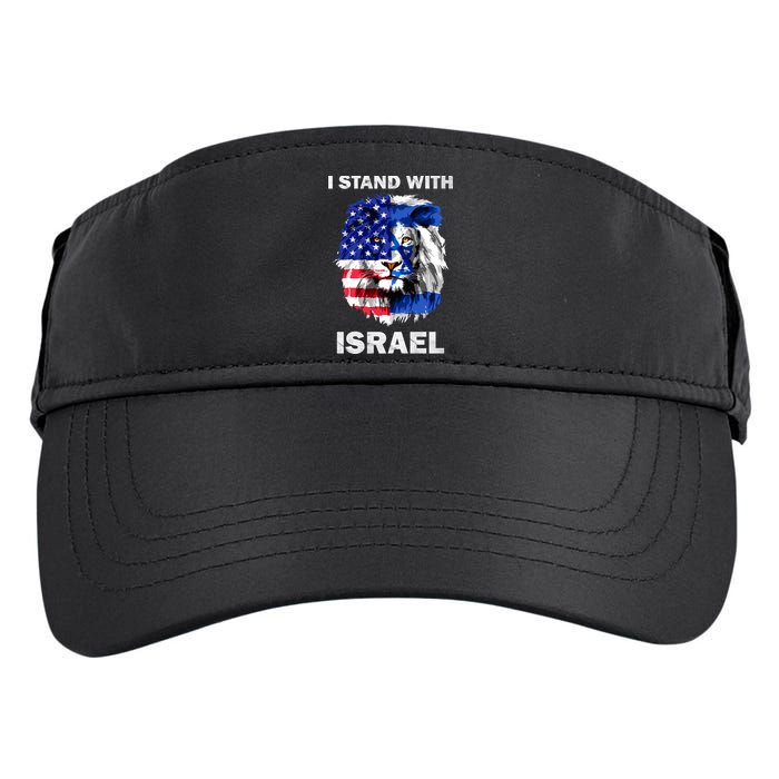 Israel And Usa Flag Lion | I Stand With Israel Adult Drive Performance Visor