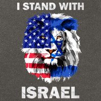 Israel And Usa Flag Lion | I Stand With Israel Cotton Canvas Backpack