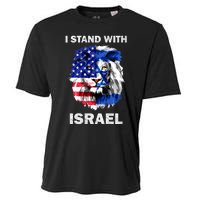 Israel And Usa Flag Lion | I Stand With Israel Cooling Performance Crew T-Shirt