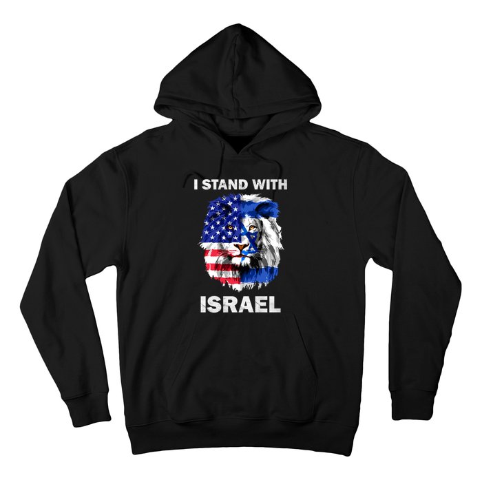 Israel And Usa Flag Lion | I Stand With Israel Hoodie