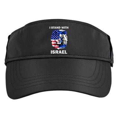 Israel And Usa Flag Lion | I Stand With Israel Adult Drive Performance Visor