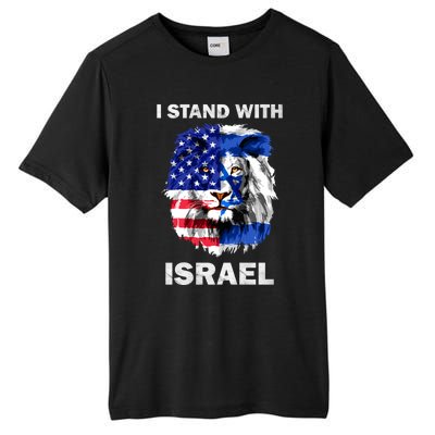 Israel And Usa Flag Lion | I Stand With Israel Tall Fusion ChromaSoft Performance T-Shirt