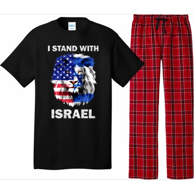 Israel And Usa Flag Lion | I Stand With Israel Pajama Set