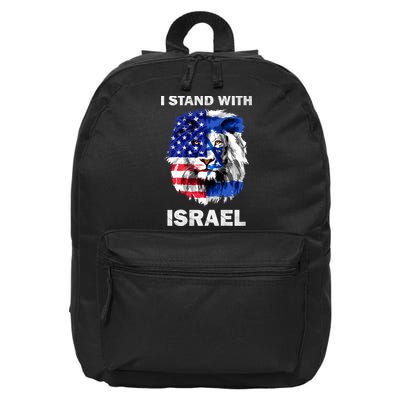 Israel And Usa Flag Lion | I Stand With Israel 16 in Basic Backpack