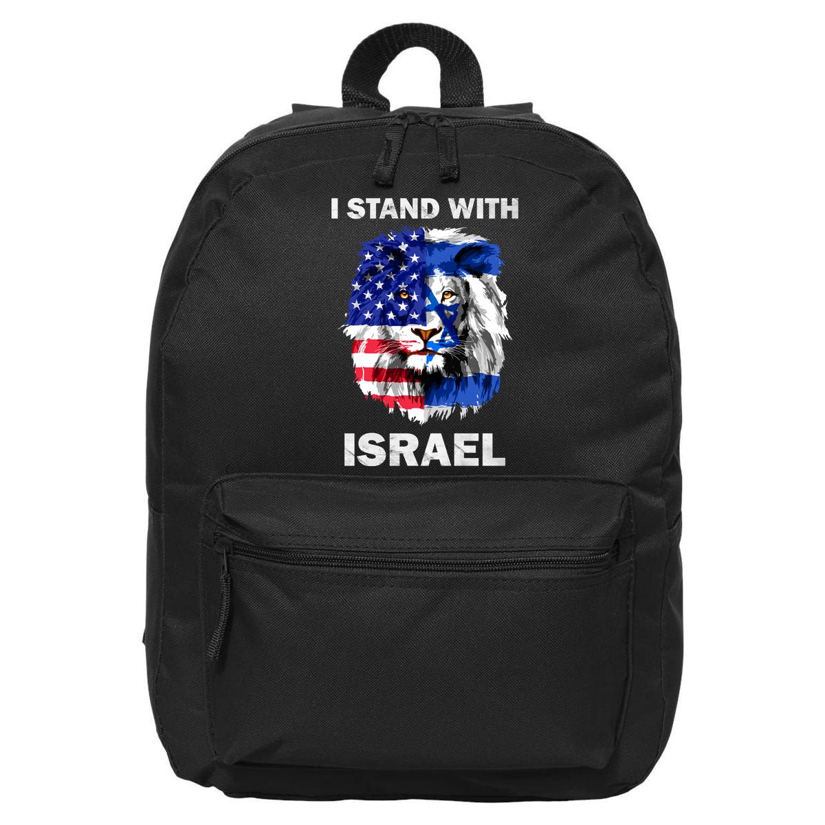 Israel And Usa Flag Lion | I Stand With Israel 16 in Basic Backpack