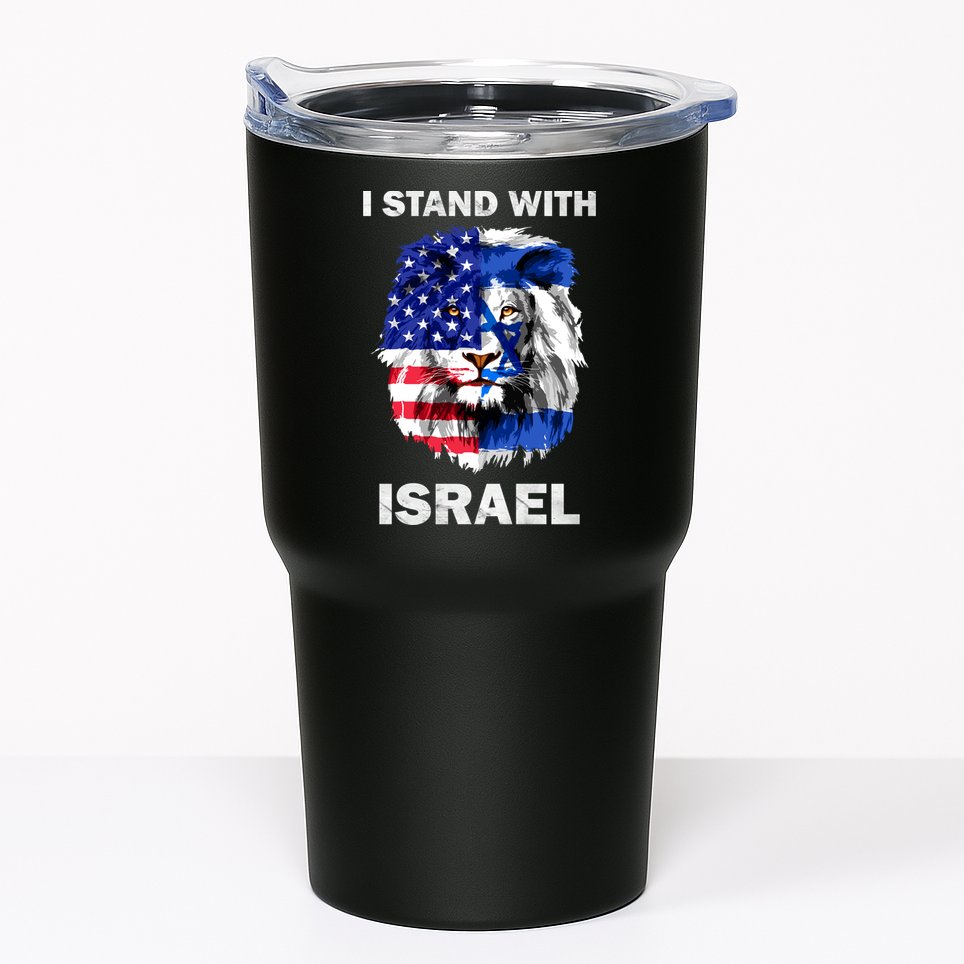 Israel And Usa Flag Lion | I Stand With Israel Tumbler