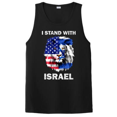 Israel And Usa Flag Lion | I Stand With Israel PosiCharge Competitor Tank