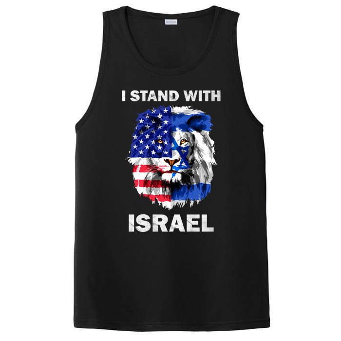 Israel And Usa Flag Lion | I Stand With Israel PosiCharge Competitor Tank