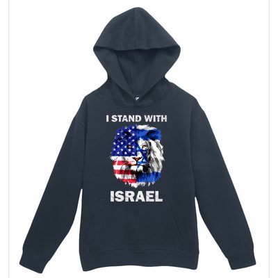 Israel And Usa Flag Lion | I Stand With Israel Urban Pullover Hoodie