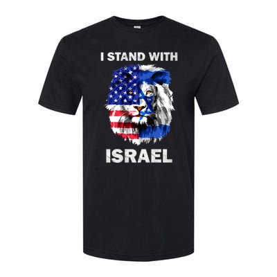 Israel And Usa Flag Lion | I Stand With Israel Softstyle CVC T-Shirt