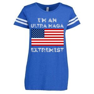 IM An Ultra Maga Extremist America Flag Quote Enza Ladies Jersey Football T-Shirt