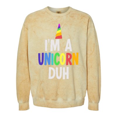 Im A Unicorn Duh Halloween Costume Colorblast Crewneck Sweatshirt