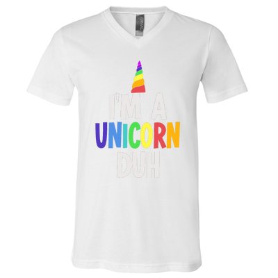 Im A Unicorn Duh Halloween Costume V-Neck T-Shirt