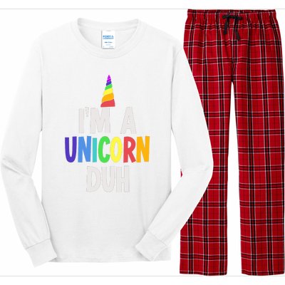 Im A Unicorn Duh Halloween Costume Long Sleeve Pajama Set