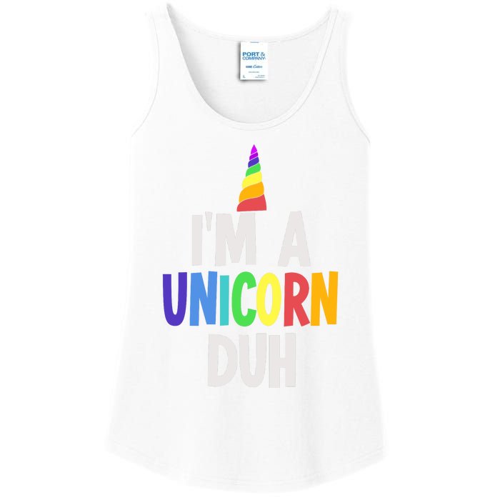 Im A Unicorn Duh Halloween Costume Ladies Essential Tank