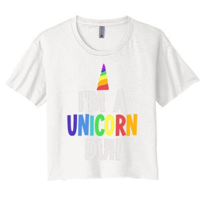 Im A Unicorn Duh Halloween Costume Women's Crop Top Tee