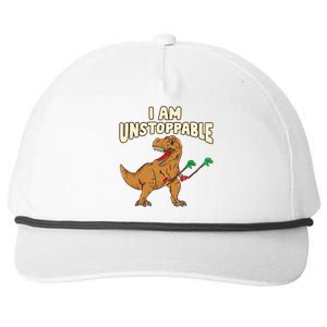 I Am Unstoppable TRex Funny Short Dinosaur Arms Joke Snapback Five-Panel Rope Hat