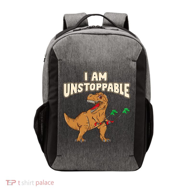I Am Unstoppable TRex Funny Short Dinosaur Arms Joke Vector Backpack