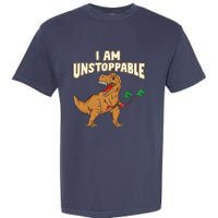 I Am Unstoppable TRex Funny Short Dinosaur Arms Joke Garment-Dyed Heavyweight T-Shirt