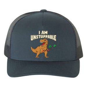 I Am Unstoppable TRex Funny Short Dinosaur Arms Joke Yupoong Adult 5-Panel Trucker Hat