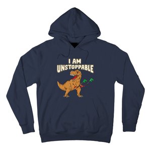 I Am Unstoppable TRex Funny Short Dinosaur Arms Joke Hoodie