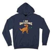 I Am Unstoppable TRex Funny Short Dinosaur Arms Joke Hoodie