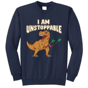 I Am Unstoppable TRex Funny Short Dinosaur Arms Joke Sweatshirt