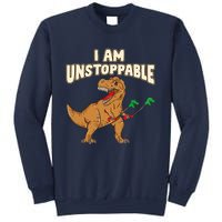 I Am Unstoppable TRex Funny Short Dinosaur Arms Joke Sweatshirt