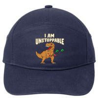 I Am Unstoppable TRex Funny Short Dinosaur Arms Joke 7-Panel Snapback Hat