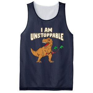 I Am Unstoppable TRex Funny Short Dinosaur Arms Joke Mesh Reversible Basketball Jersey Tank