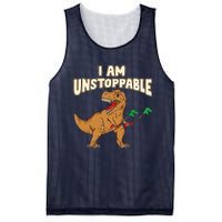 I Am Unstoppable TRex Funny Short Dinosaur Arms Joke Mesh Reversible Basketball Jersey Tank