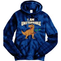 I Am Unstoppable TRex Funny Short Dinosaur Arms Joke Tie Dye Hoodie