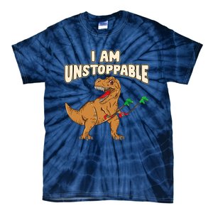 I Am Unstoppable TRex Funny Short Dinosaur Arms Joke Tie-Dye T-Shirt