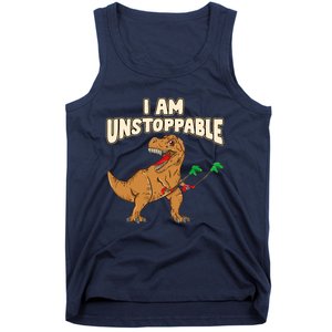 I Am Unstoppable TRex Funny Short Dinosaur Arms Joke Tank Top