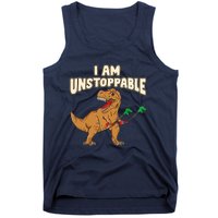 I Am Unstoppable TRex Funny Short Dinosaur Arms Joke Tank Top