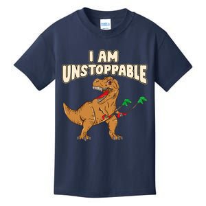 I Am Unstoppable TRex Funny Short Dinosaur Arms Joke Kids T-Shirt