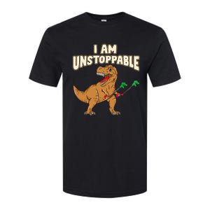 I Am Unstoppable TRex Funny Short Dinosaur Arms Joke Softstyle CVC T-Shirt