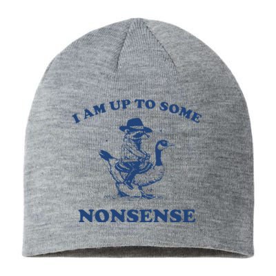 I Am Up To Some Nonsense Funny Goose Raccoon Sarcasm Saying Sustainable Beanie