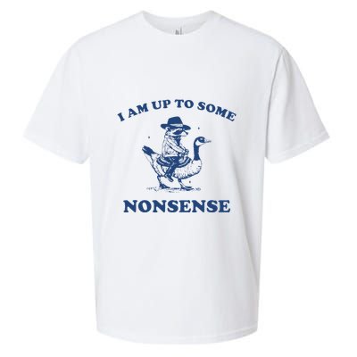I Am Up To Some Nonsense Funny Goose Raccoon Sarcasm Saying Sueded Cloud Jersey T-Shirt