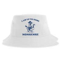 I Am Up To Some Nonsense Funny Goose Raccoon Sarcasm Saying Sustainable Bucket Hat