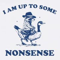 I Am Up To Some Nonsense Funny Goose Raccoon Sarcasm Saying Sustainable Bucket Hat